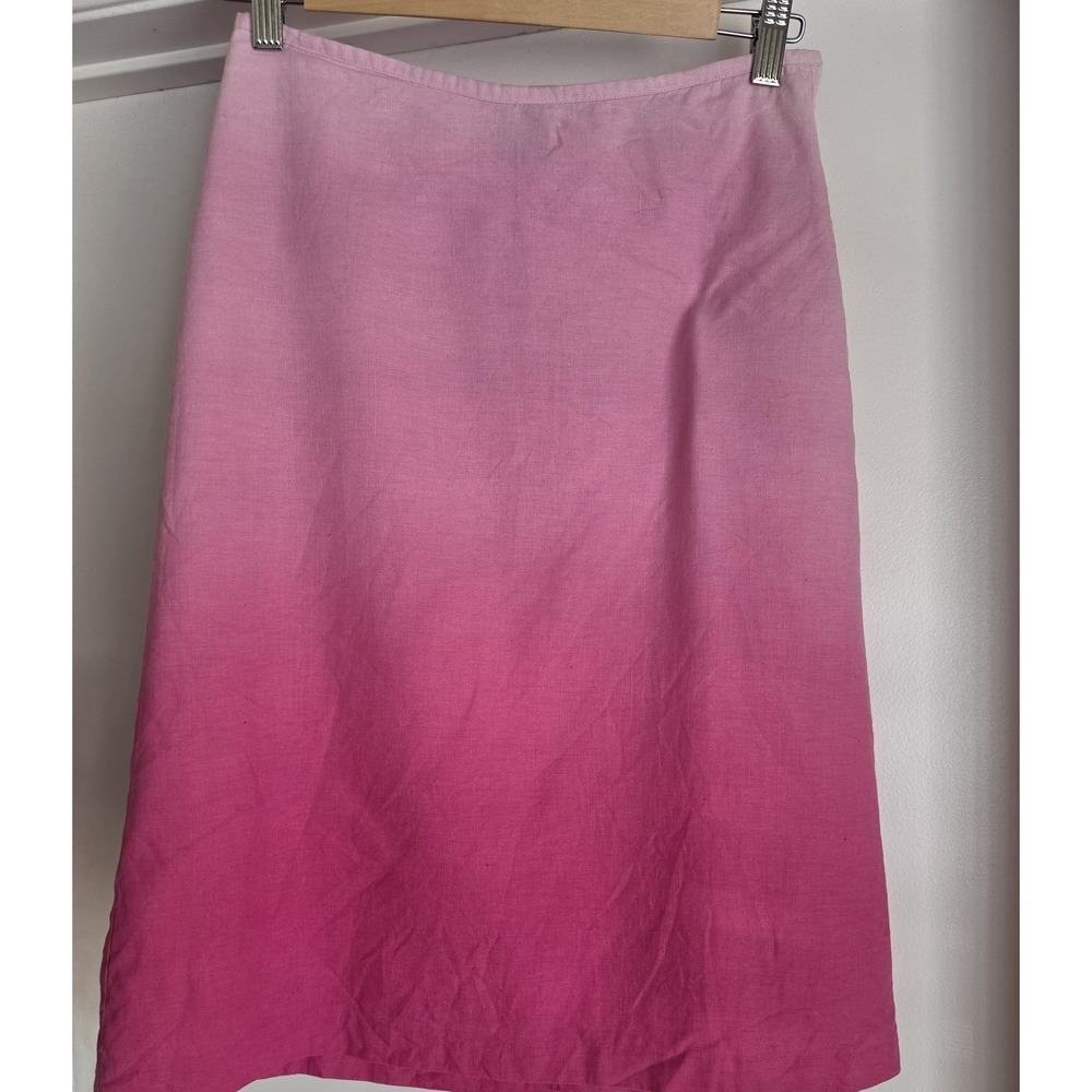 H&M Skirt Size 4 Pink Ombre Linen Cotton Minimalist A-Line